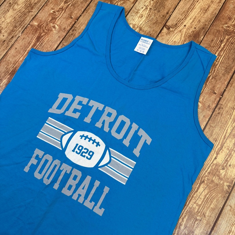 Port & Company Fan Favorite Tank Top Womens Extra Large Blue Detroit Football